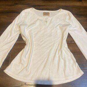 Women's White and Cream Shirt